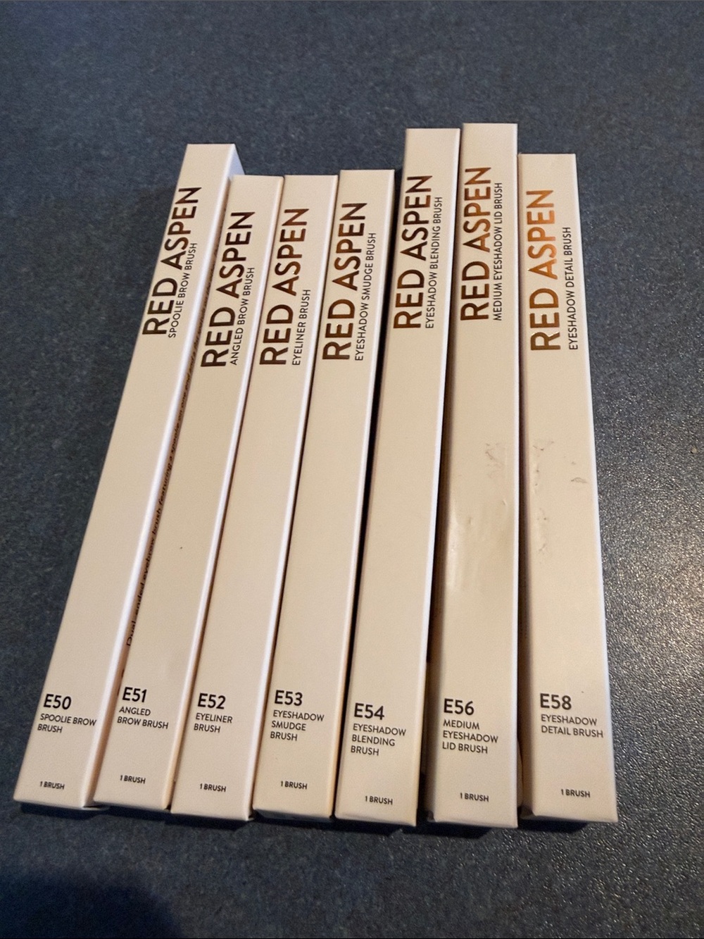 Red Aspen Beige Eye Brush Set - Precision Eyeshadow & Brow Brushes